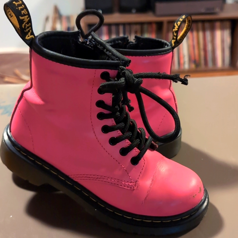 Kids Sz 13 Hot Pink Zip Side Doc Martens